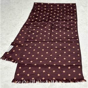 Vintage Calvin Klein scarf. diamonds pattern, Rich Brown with Tan pattern.